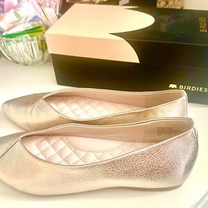 Birdies Gold Flats Elegant Comfort Loafers